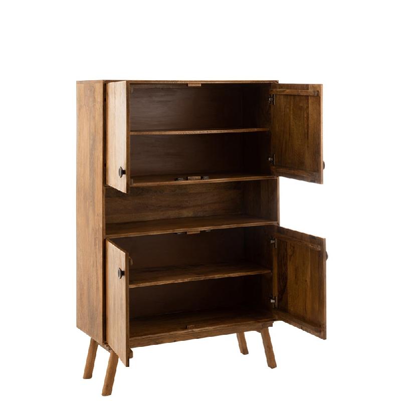 Buffet design TANY - 4 portes, 1 niche en bois de manguier - 104x158x40 cm_1