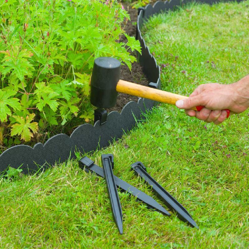 Nature bordure de jardin décorative 0,13x12 m 3 mm noir 446391_1