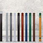 Potelet Bilboquet en Bois exotique et Acier - 8 cm de diamètre, 110 cm de hauteur_1