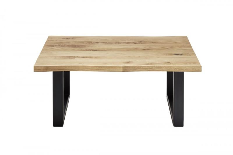 Table basse 110 cm - chêne massif et métal - style industriel et naturel_1