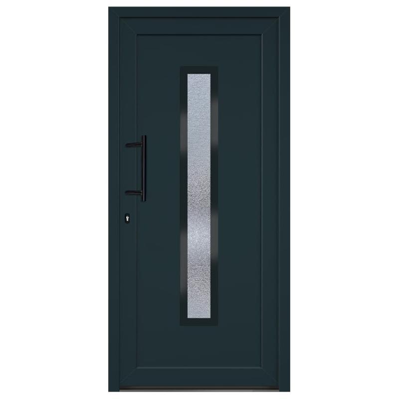 Vidaxl porte d'entrée anthracite 98x208 cm pvc 3157086_1