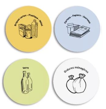 Corbeille Tri Sélectif Triple - Pin traité autoclave classe 4 - 3 corbeilles Ø 510 mm - 100 litres - Hauteur totale 1200 mm_1