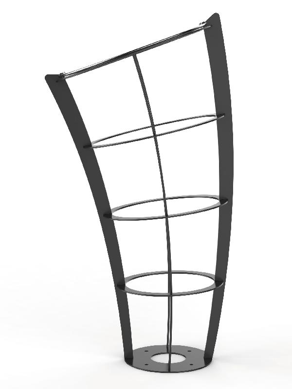 Corbeille Vigipirate sur pied 110L Gris Manganèse - ELICE - Référence 56315 et 56317 - Fabrication française, Matière recyclable_2