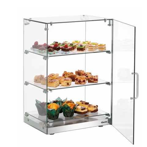 Vitrine neutre à poser - 3 niveaux - 405 mm - Inox et verre | Bartscher - 700357_1