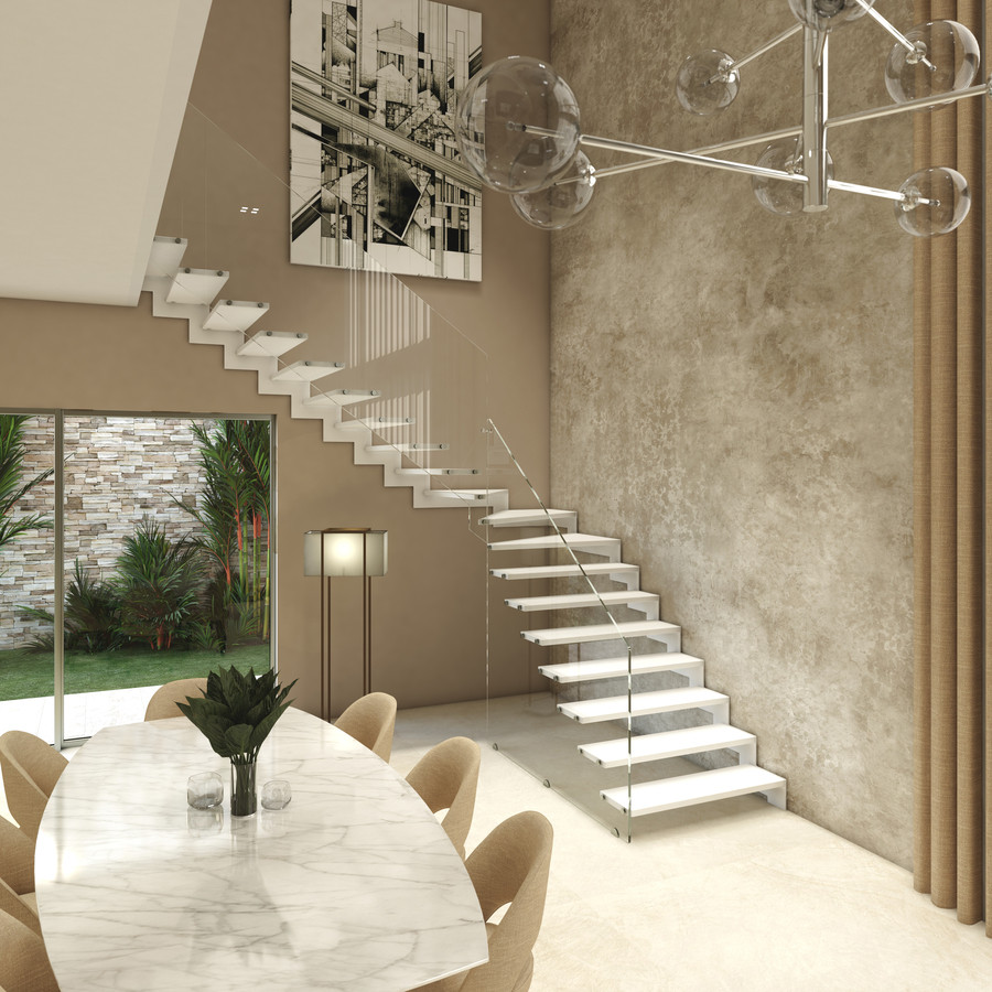 Escalier droit Flo 120 - mono limon latéral en acier Z avec marches en hêtre massif_1