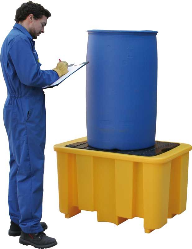 Bac de rétention en polyéthylène pour le stockage des produits corrosifs dans des fûts ou conteneurs_0