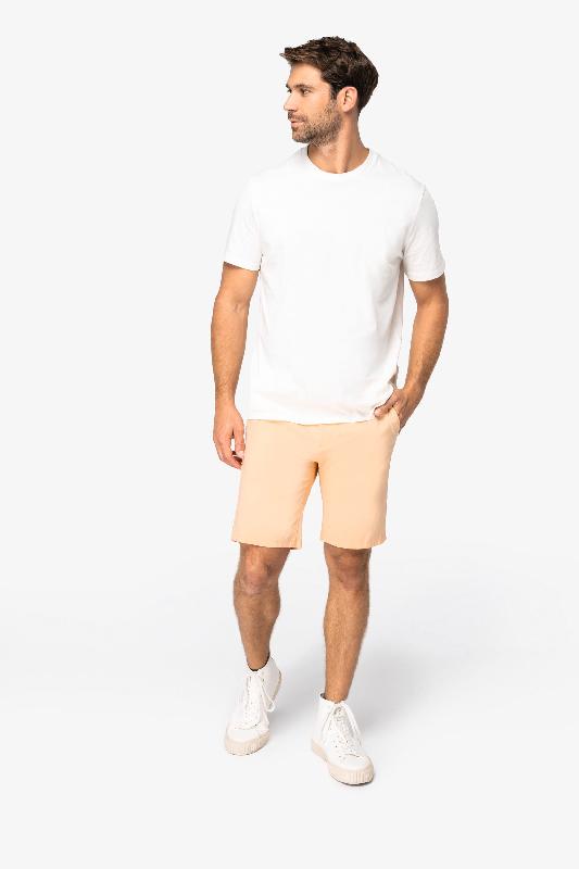 Bermuda chino écoresponsable homme - Réf : NS738 - En coton biologique avec finition peau de pêche_1
