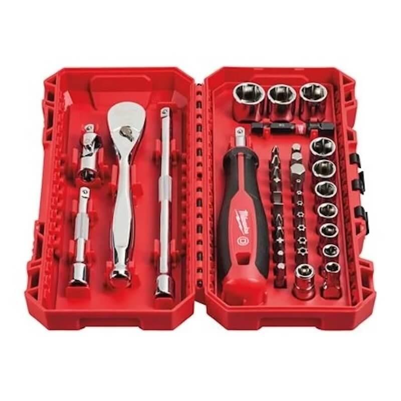Coffret cliquet, douilles et embouts 1/4