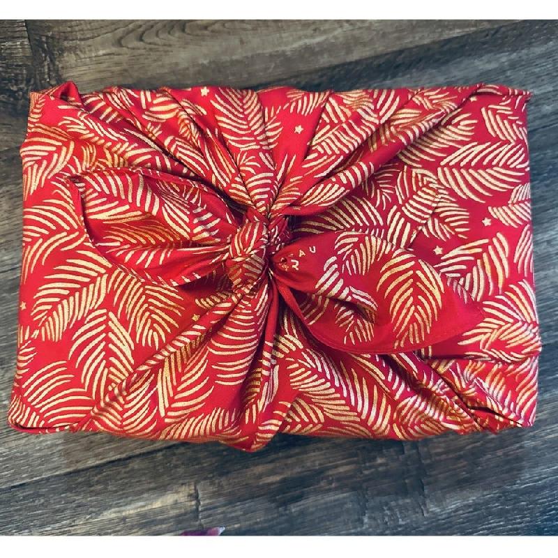 Furoshiki Paradis doré rouge/or réutilisable 55x55 cm_1