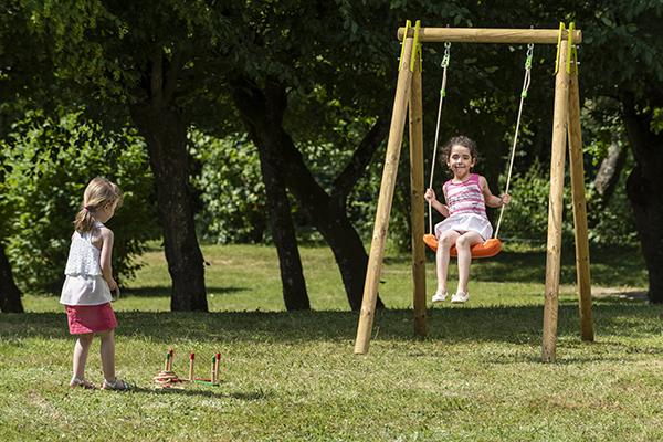 Portique bois Natura 1,90 m avec balançoire - Référence Sally - Trigano_1