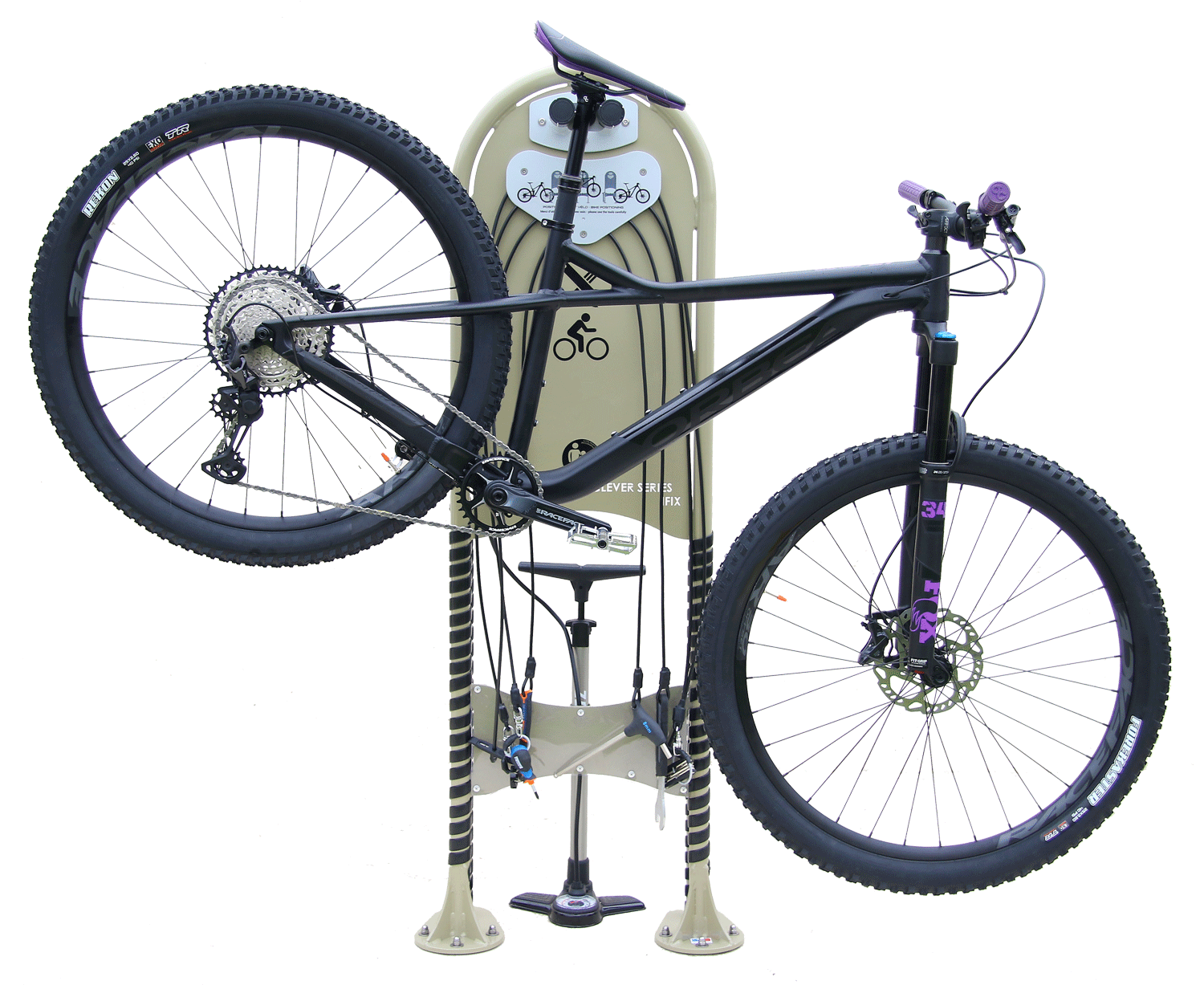 Station interactive de réparation et de gonflage universelle en libre-service pour vélo - clever ifix_1