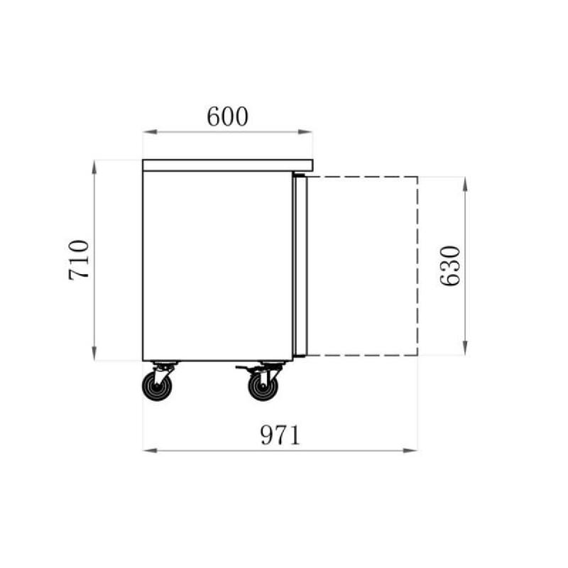 Table desserte positive centrale - P 600 - 2 portes | Afi - AAS2PP_1