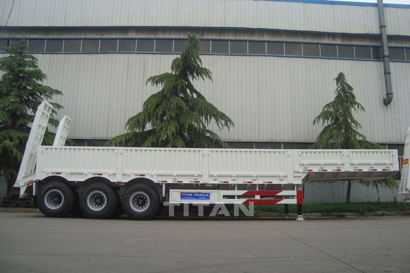 Tridem essieu semi-remorque porte-engins TITAN - PTC 60 tonnes - 3 essieux, structure robuste en acier_1