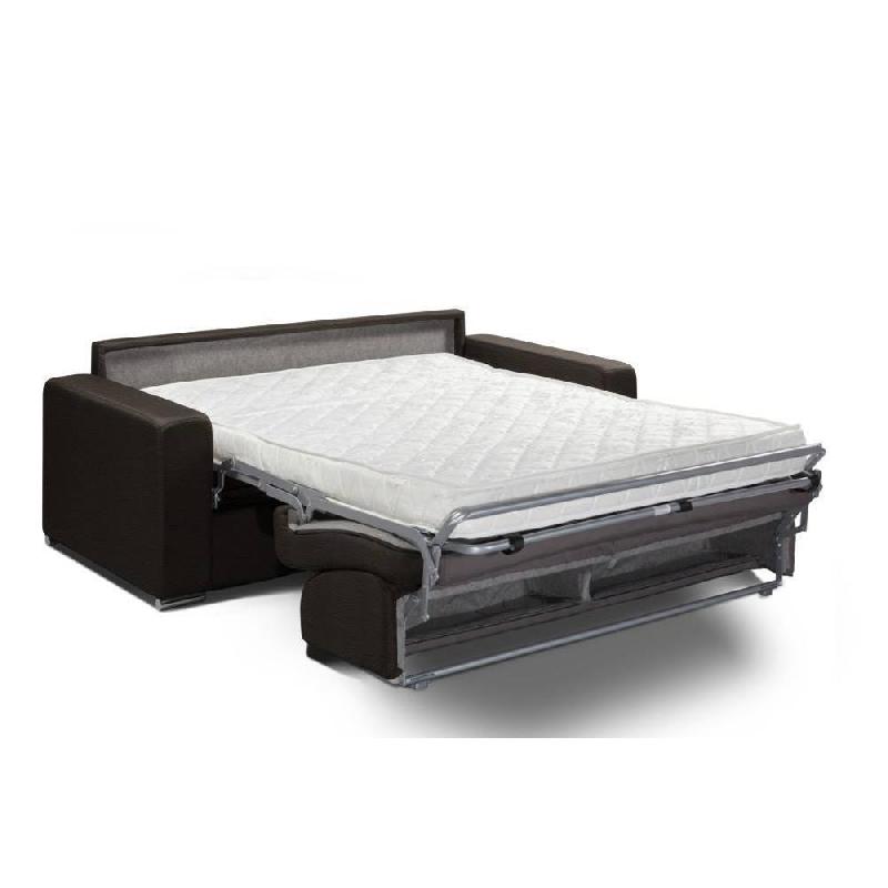 Canapé convertible 3-4 places SELECT - Matelas 16 cm - Sommier à lattes - 160x197 cm - RENATONISI - Polyuréthane marron_1