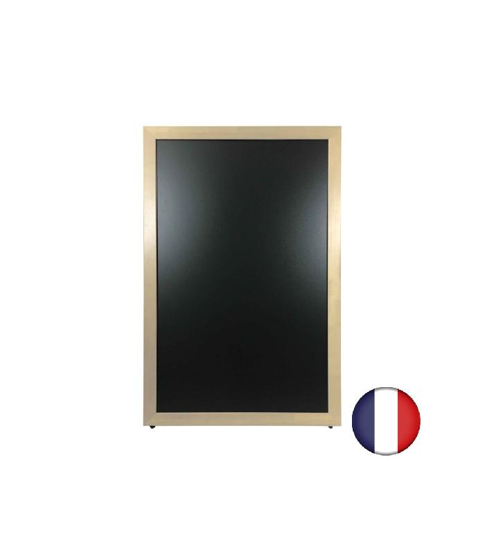 Chevalet stop trottoir sur patins avec cadre bois - 100 x 67 cm - Référence : LSTF84BRUT_1