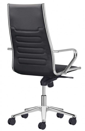 Fauteuil de bureau Classe Haut Dossier Basculant Alu Poli - Simili Cuir Noir ou Taupe - Référence 7800 FD C_1