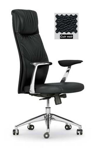 Fauteuil de Direction cuir VIC - Mobel Linea - cuir noir_1