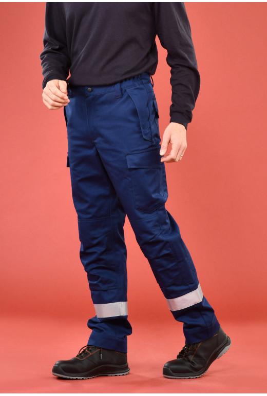 Pantalon multirisques ATEX Plus réf. 606*ATX - bandes rétroréfléchissantes ignifuges - genouillères certifiées EN 14404_1