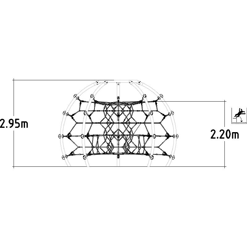 Structures de cordage architecturales - scellement béton rouge - réf 8074955 - HAGS_1