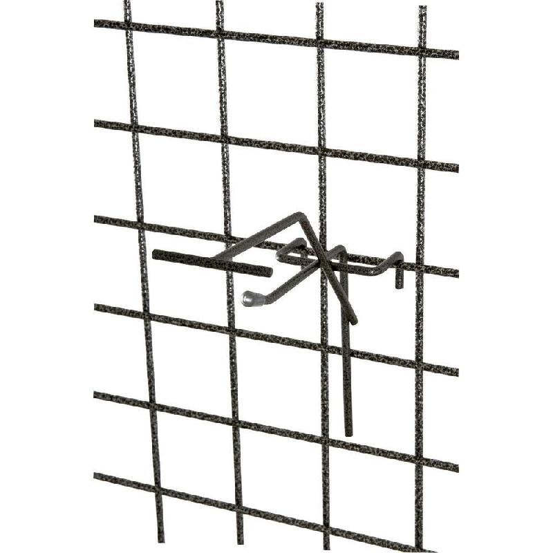 Broche simple fil + T L10cm + embout - gris martelé - par 20 - acier - pour grille et porte étiquette_1