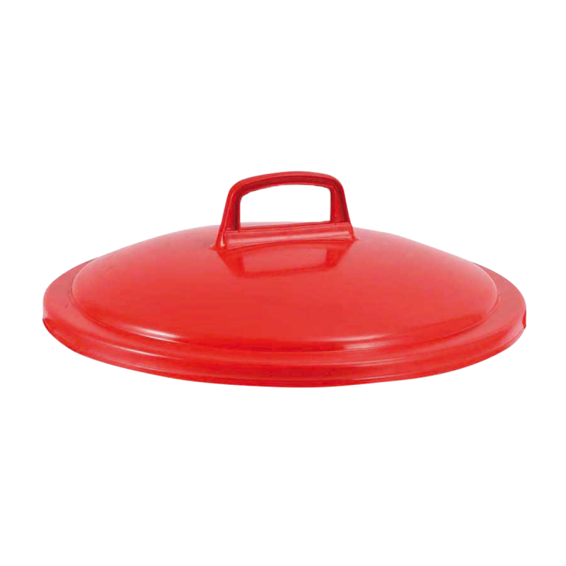 Couvercle avec poignée pour conteneur alimentaire rond HACCP 75L Gilac - Rouge_1