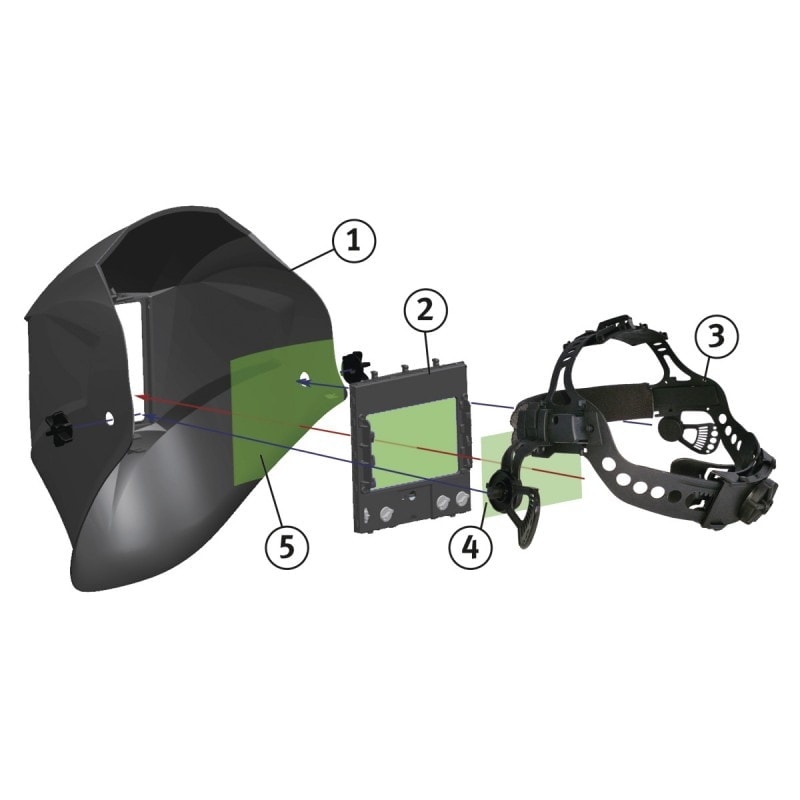 Masque de soudage automatique Schweisskraft XXL-W-2 TC Bleu - pour électrode, MIG/MAG, TIG, avec grand champ de vision_1