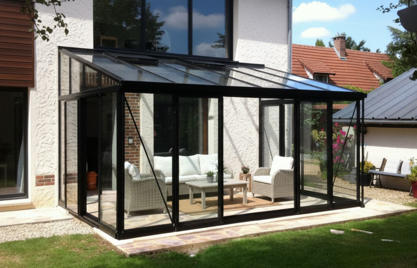 Serre en verre adossée pour un véritable espace de vie - Arcadia Plus_1
