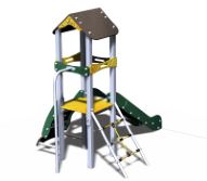 Structure de jeux combinées 1 tour Néo - NEO10915I - Créa Equipements - pour enfants de 2 à 8 ans avec toboggan et mur d'escalade_1