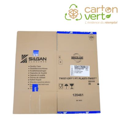 Caisse en carton double cannelure 39 x 39 x 39 cm - réemployée - palette de 410 cartons_1
