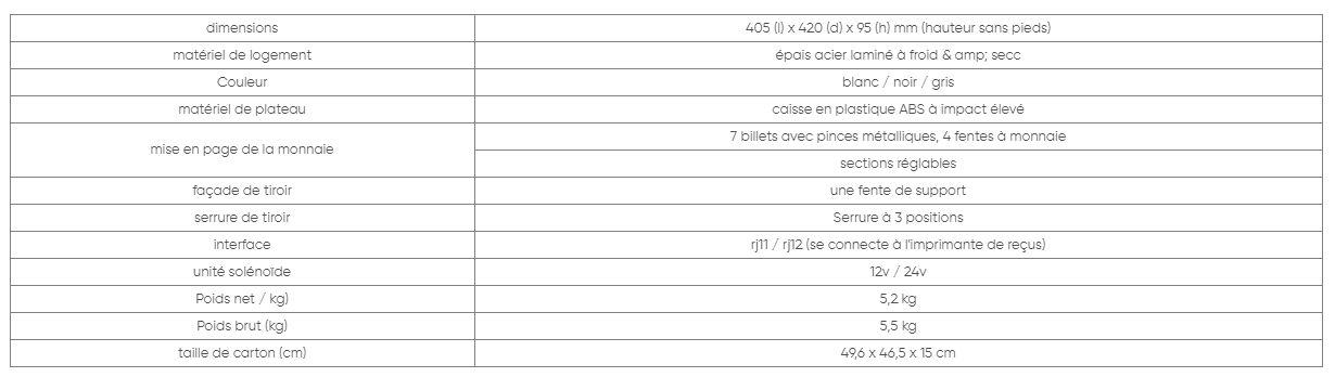 G4042 - Tiroir-caisse Gilong avec plateau à monnaie amovible - Noir/Beige, 7 billets et 4 fentes à monnaie_1