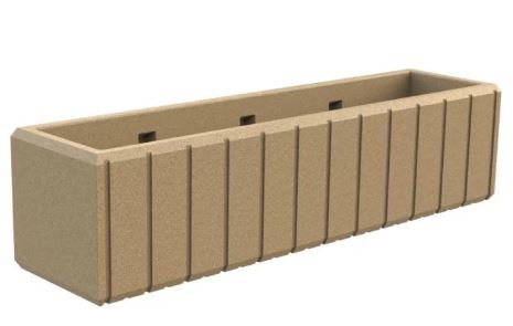 Jardinière Heba en polyéthylène moyenne densité (MDPE) 100 % recyclable - anti-U.V., anti-graffitis, sans entretien - 50 cm, 200 cm, courbe 45°_1