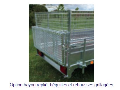 Remorque ECIM avec ridelles mécano-soudées galvanisées à chaud