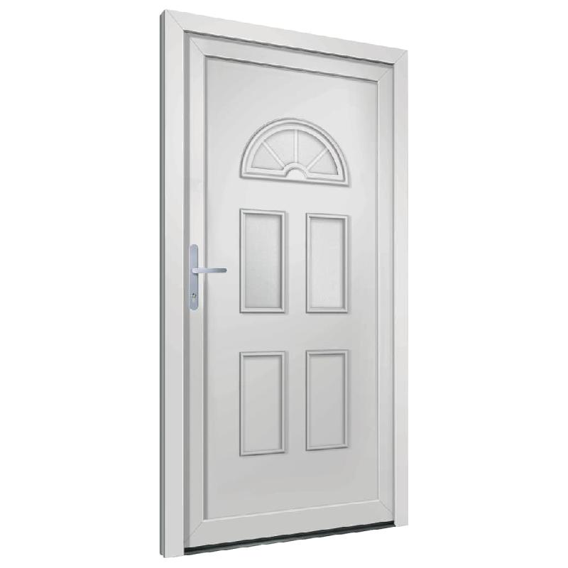 Vidaxl porte d'entrée blanc 98x198 cm pvc 3187910_1