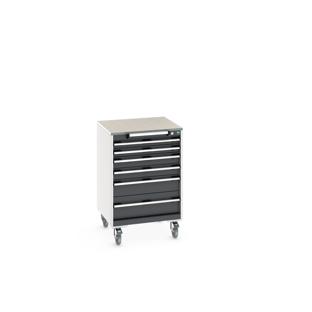 40402152 - Armoire Roulante Cubio SLR-668-6.1 avec 6 tiroirs et plateau lino - Structure renforcée en acier_0