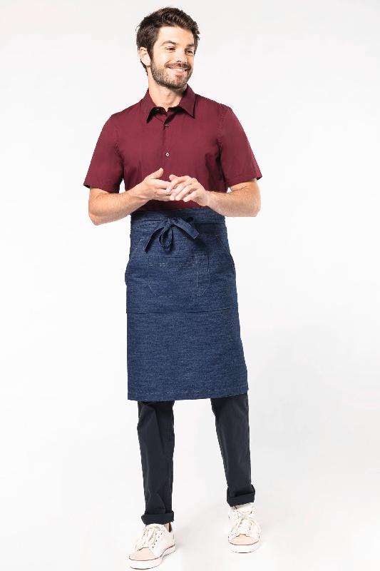 Tablier polycoton long Kariban - Réf: K897 - 65% polyester / 35% coton - Couleur Denim - Taille unique_1