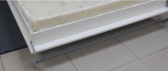 Composition armoire lit escamotable SMART-V2 taupe mat - couchage 160 x 200 cm avec colonne armoire intégrée_1