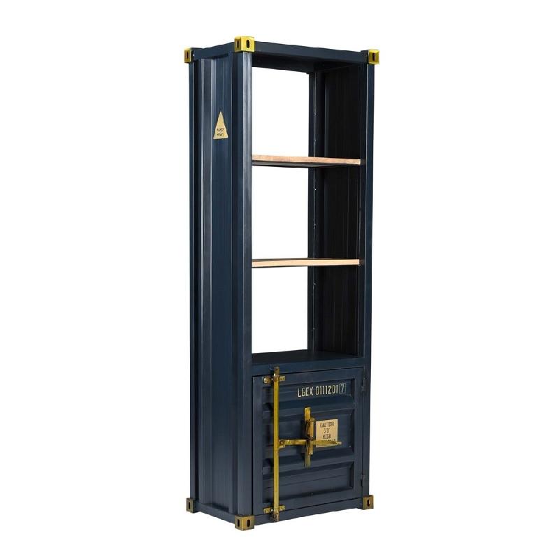 Etagère simple Cargo Line bleu tablettes bois 61x40x177cm_1