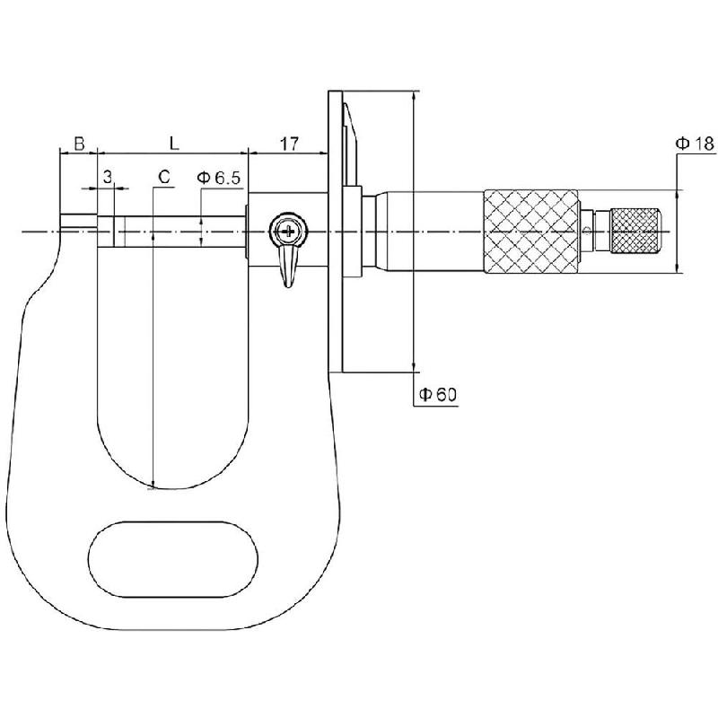 Micromètre à cadran pour parois de tube - 0-15 mm, 100 mm - contrôle d'épaisseur jusqu'à 25 mm - Référence 545016_1