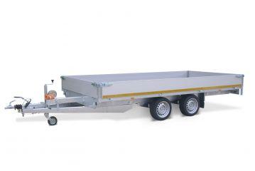 Remorque plateau nu EDUARD - roues dessous - PTAC : 2000 Kg - 2 essieux freinés - 406 x 180 cm - Référence -T-UT20294_1