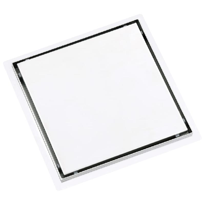 Vidaxl drain de douche avec couvercle 2 en 1 28x28 cm acier inoxydable 145996_1