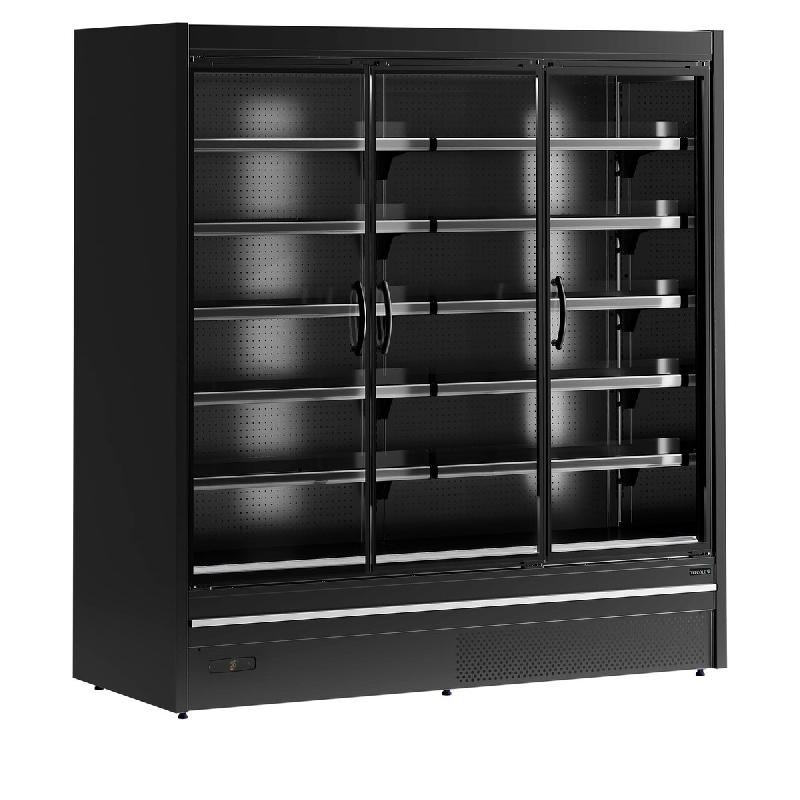 Vitrine réfrigérée combinable 3 portes -étagères profondes - 1643L - Noir | Tefcold - MDCB1875HB_1