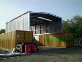 Bâtiment métallique démontable et pliable en kit Plenave 7.3 - largeur 7m - hauteur intérieure 2,55m_1