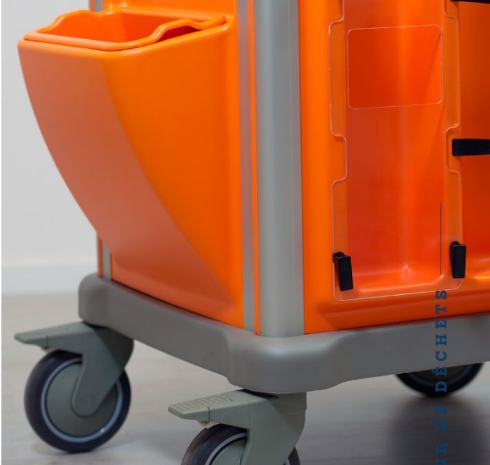 Chariot d'urgence modulaire PERSOLIFE 400 - 9 modules, plan de travail ABS antichoc, capacité 300 kg_1