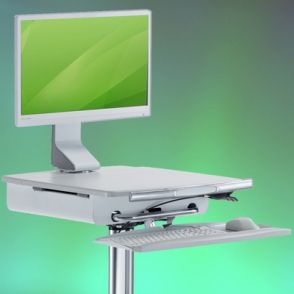 Chariot informatique médical PC Cart Plus H Class LD - Ergonoflex - 28,12 kg - réglable en hauteur_1