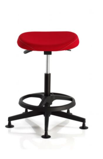 Tabouret d'atelier ergonomique en simili cuir - Hobbit 109 avec repose-pieds réglable_1