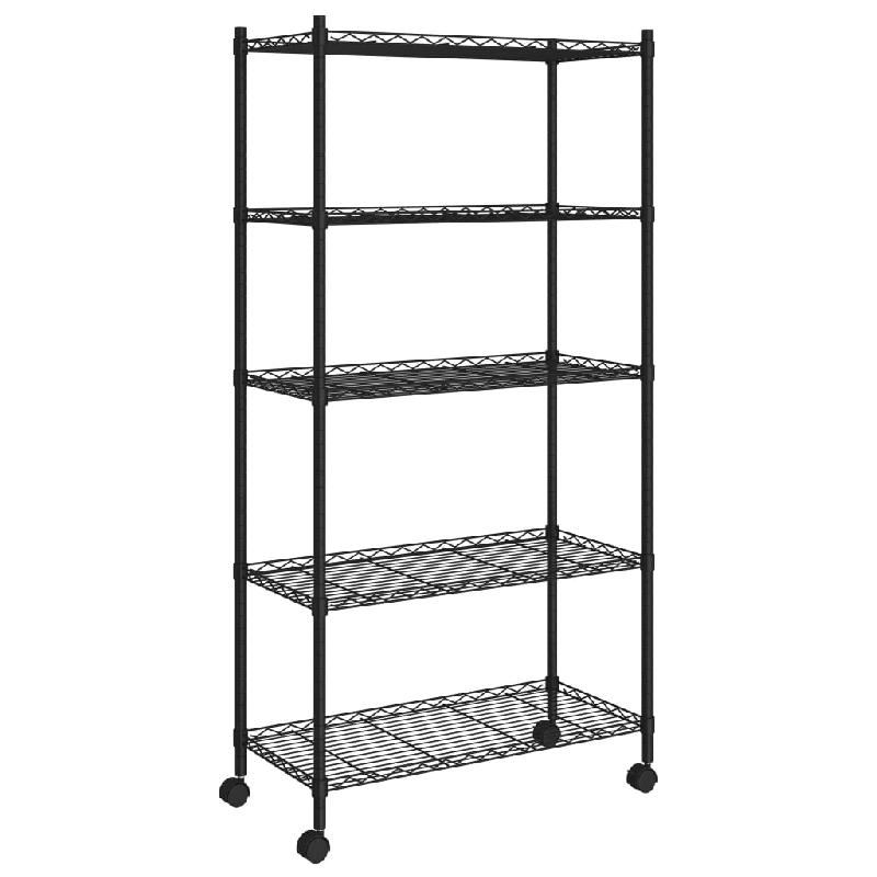 Vidaxl étagère de rangement 5 niveaux roues 75x35x155 cm noir 250 kg 324630_1