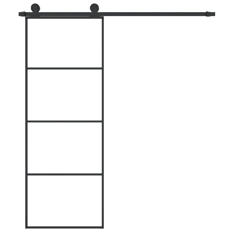 Vidaxl porte coulissante avec kit de quincaillerie 76x205 cm verre esg 3152145_1