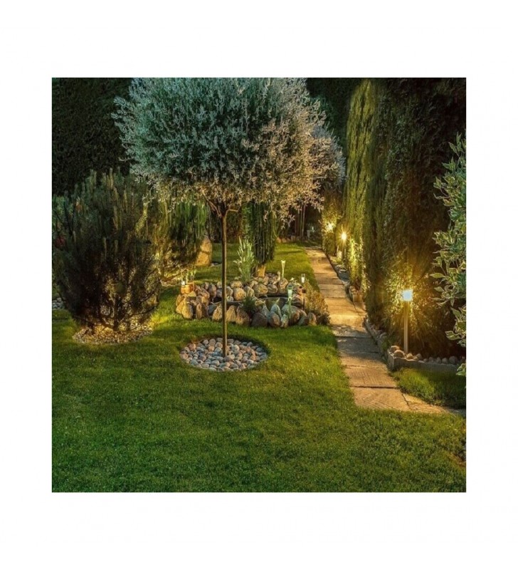 Balise ronde pour LED E27 en inox extérieur - 60 cm - réf. POTOACIE12_1