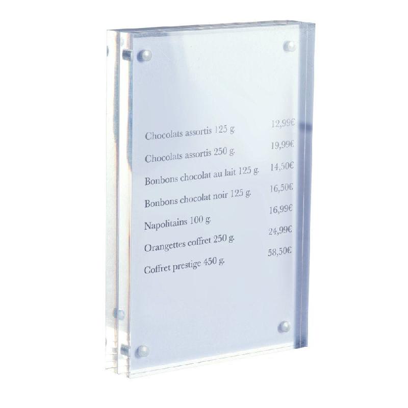Cadre transparent magnétique en PMMA - L10xP2xH15cm - Porte-affiche_1
