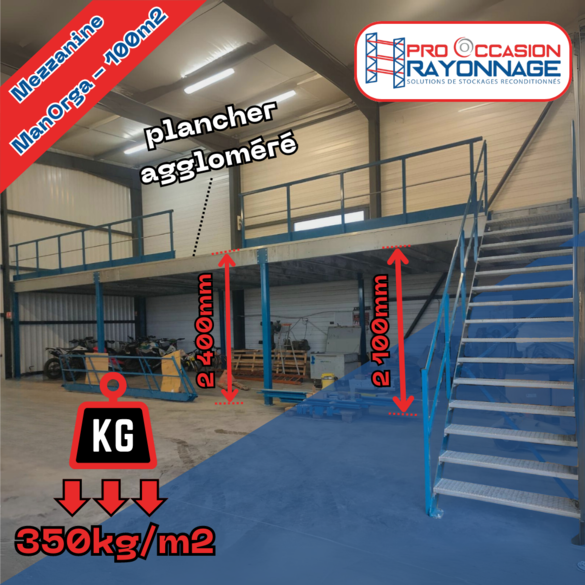 Mezzanine industrielle - 100m² Robuste et Modulaire - ManOrga_1